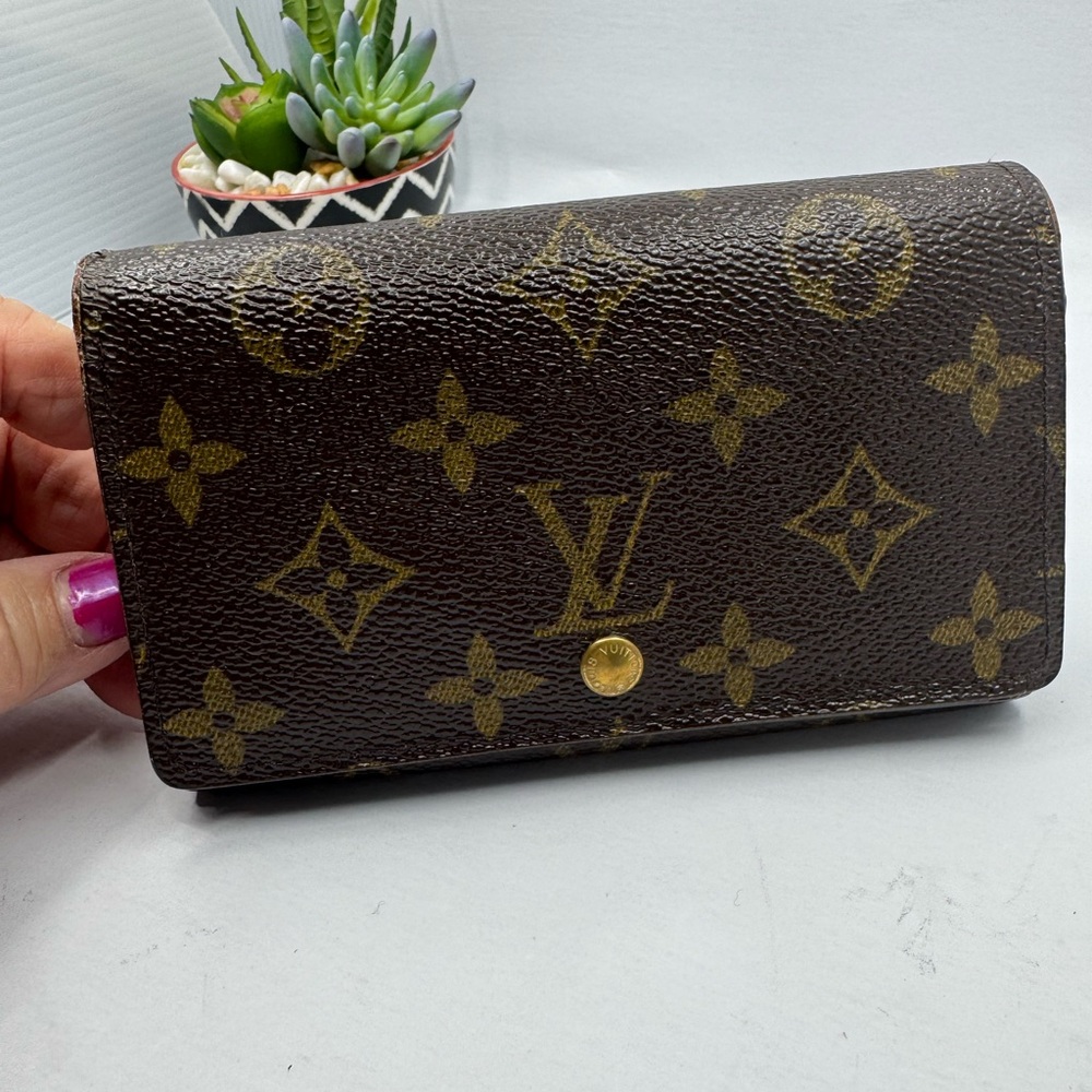 Louis Vuitton Porte Monnaie Monogram Tressor Canvas Bifold Wallet